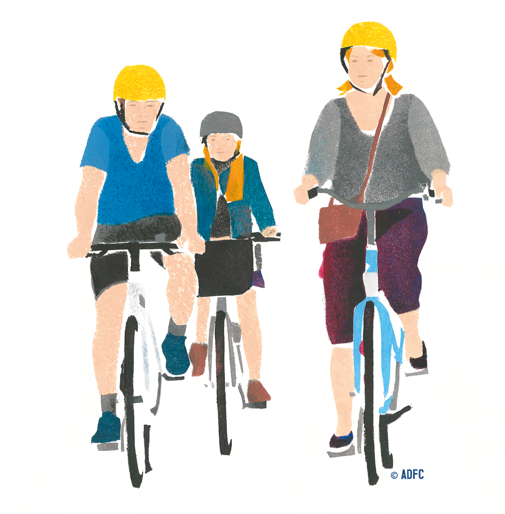 adfc radfahrer gruppe illustration