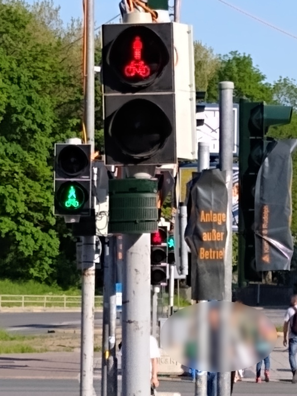 Ampeln an der Bahnhofstraße/Ecke Zschopauer Straße